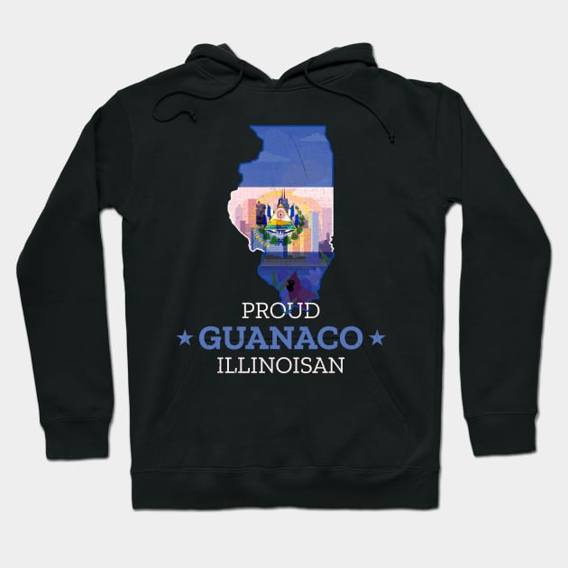 Proud Guanaco Illinoisan - El Salvador and Illinois State Pride Hoodie by Family Heritage Gifts